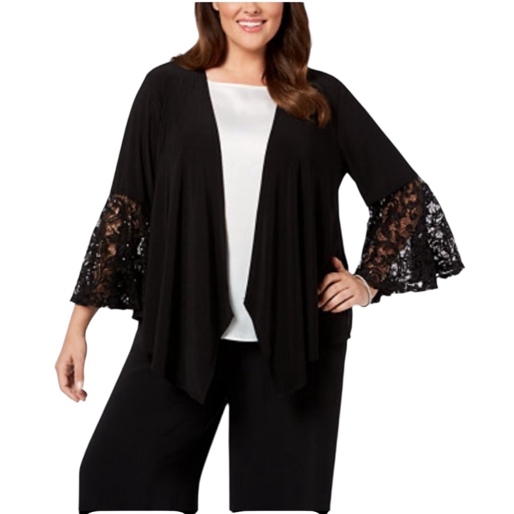 Women’s Collection Black Sequined Flare Cuff Evening Formal Shawl…